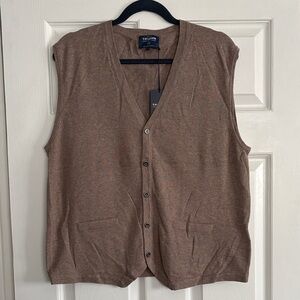 Tan Button-Up Knit Vest